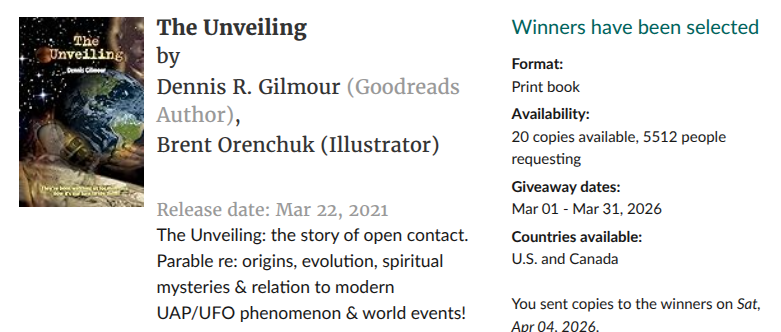 goodreads giveaway